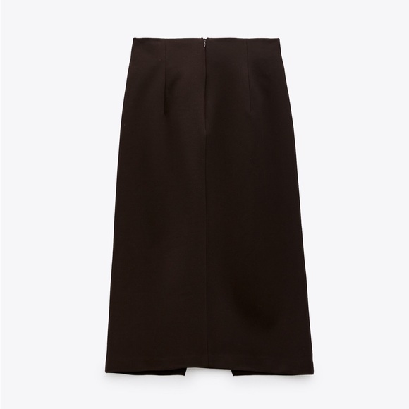SET ZARA Midi Skirt With Slit and Blouse - Picture 6 of 8